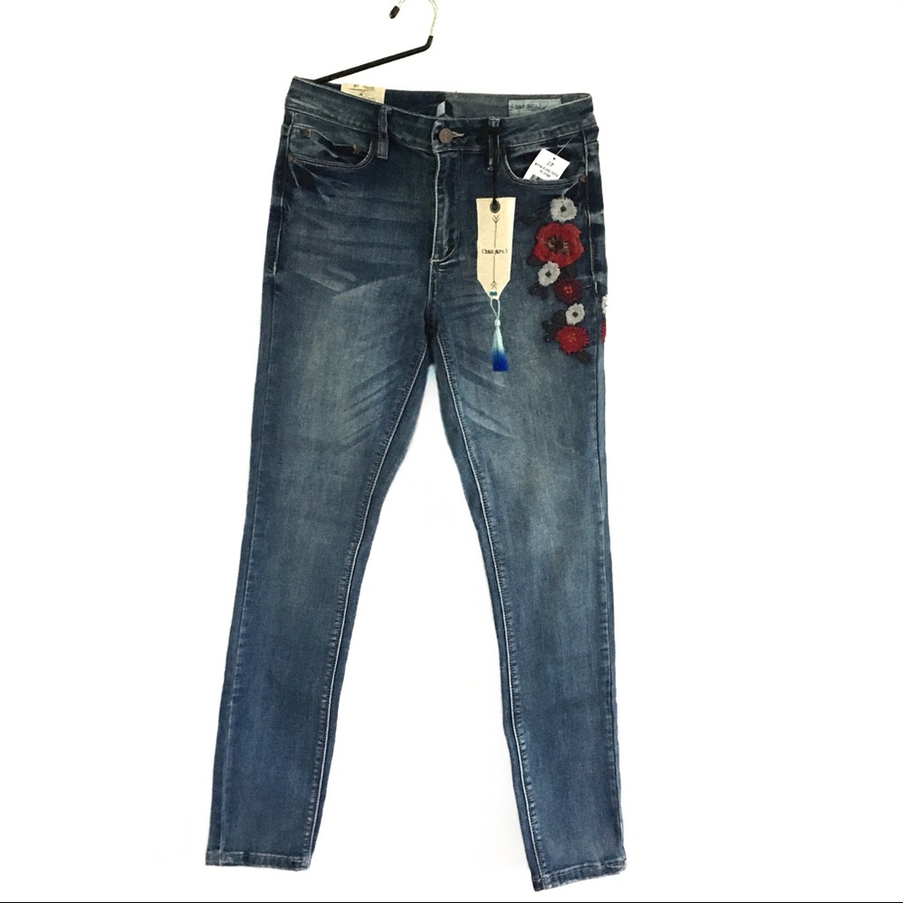 BAN.JARA Floral Skinny Jeans, Size 27 - NEW